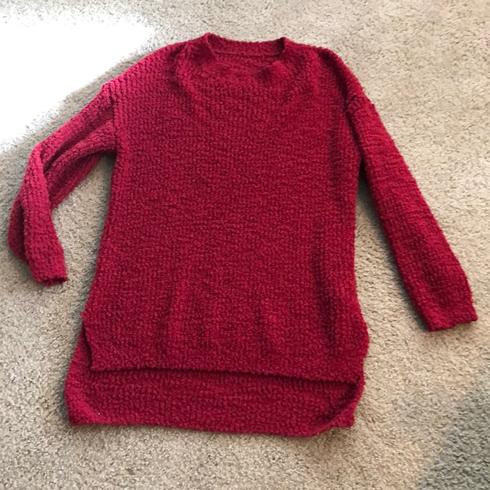 Chunky Soft Red Wine Sweater - Picture 4 of 9